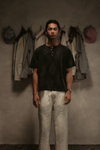 Sun Faded Henley - Vintage Black
