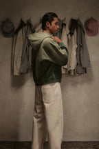 Sun Faded Hoodie Henley - Vintage Green