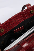 Crocodile Day Bag - Red Wine
