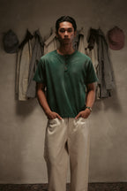 Sun Faded Henley - Vintage Green