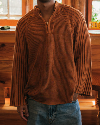 Quarter-Zip Knitwear - Pumpkin Spice