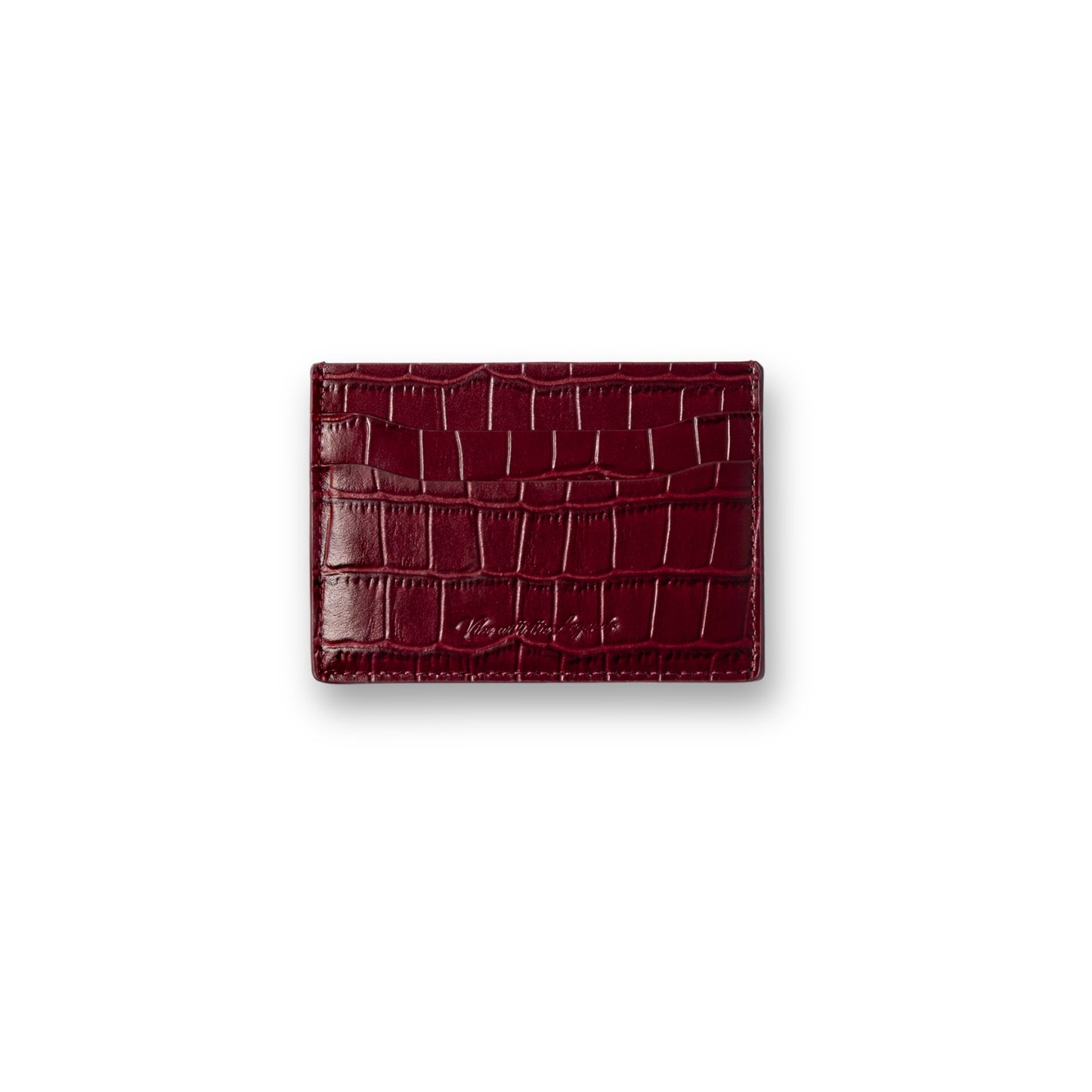 Crocodile Card Holder - Red Wine