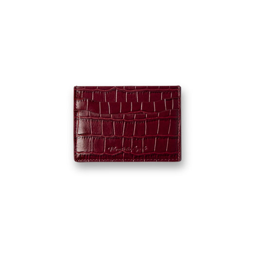 Crocodile Card Holder - Red Wine