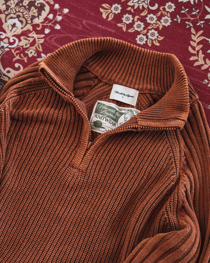 Quarter-Zip Knitwear - Pumpkin Spice