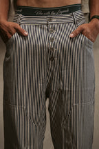 Pinstripe Pants - Navy Blue