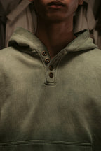Sun Faded Hoodie Henley - Vintage Green