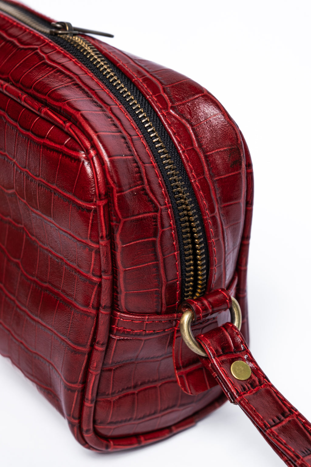 Crocodile Dopp Kit - Red Wine