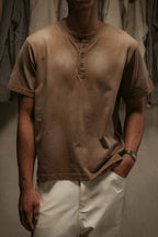 Sun Faded Henley - Vintage Brown
