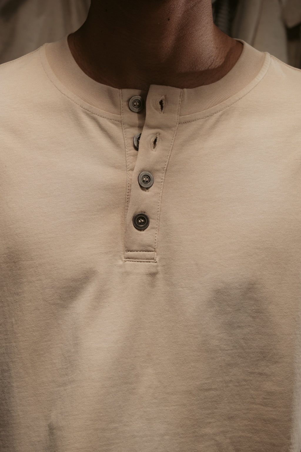 Sun Faded Henley - Vintage Cream