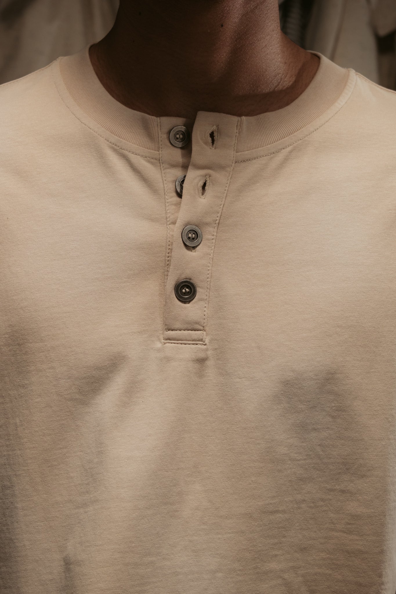 Sun Faded Henley - Vintage Cream