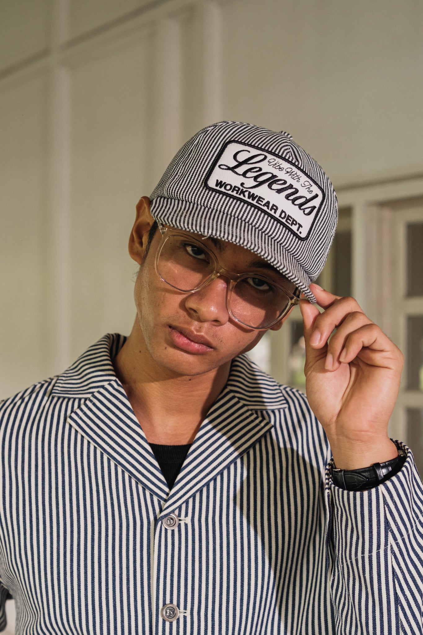 Packable Cap - Pinstripe Black
