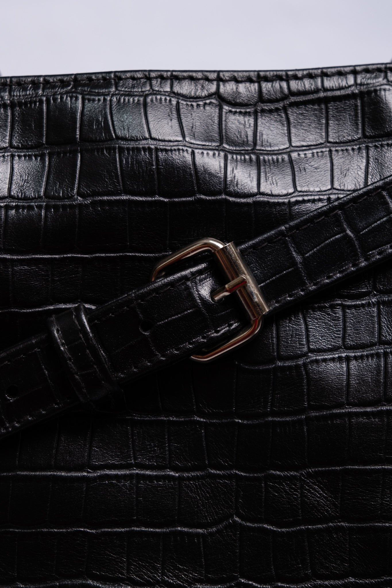 Crocodile Day Bag - Jet Black