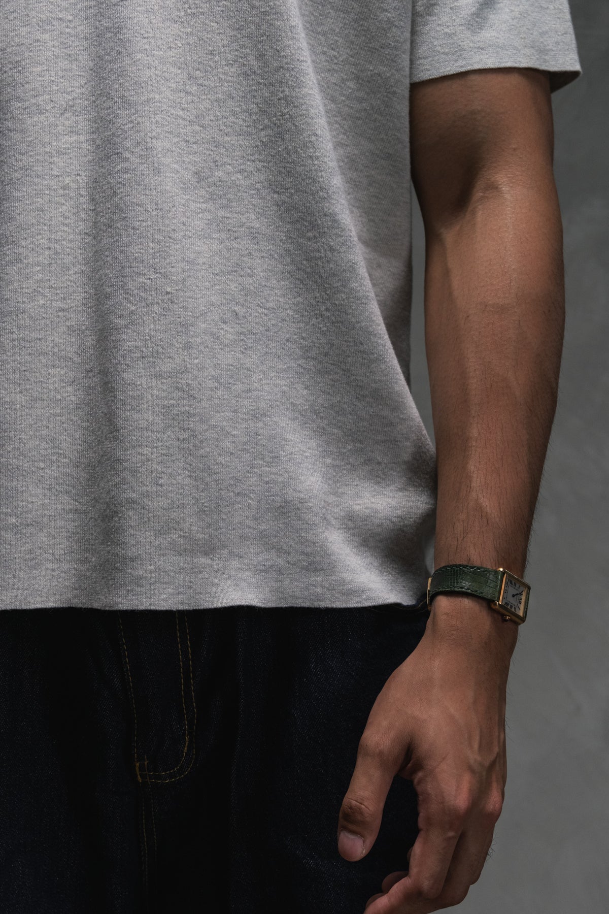 Knit Short-sleeve Henley - Heather Grey
