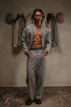 Pinstripe Jacket - Navy Blue