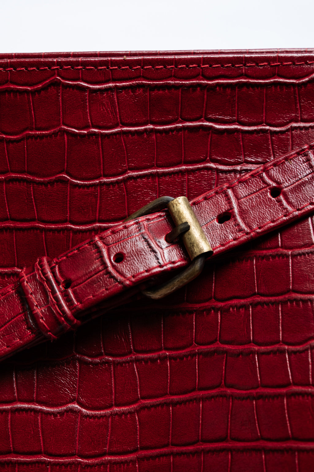 Crocodile Day Bag - Red Wine