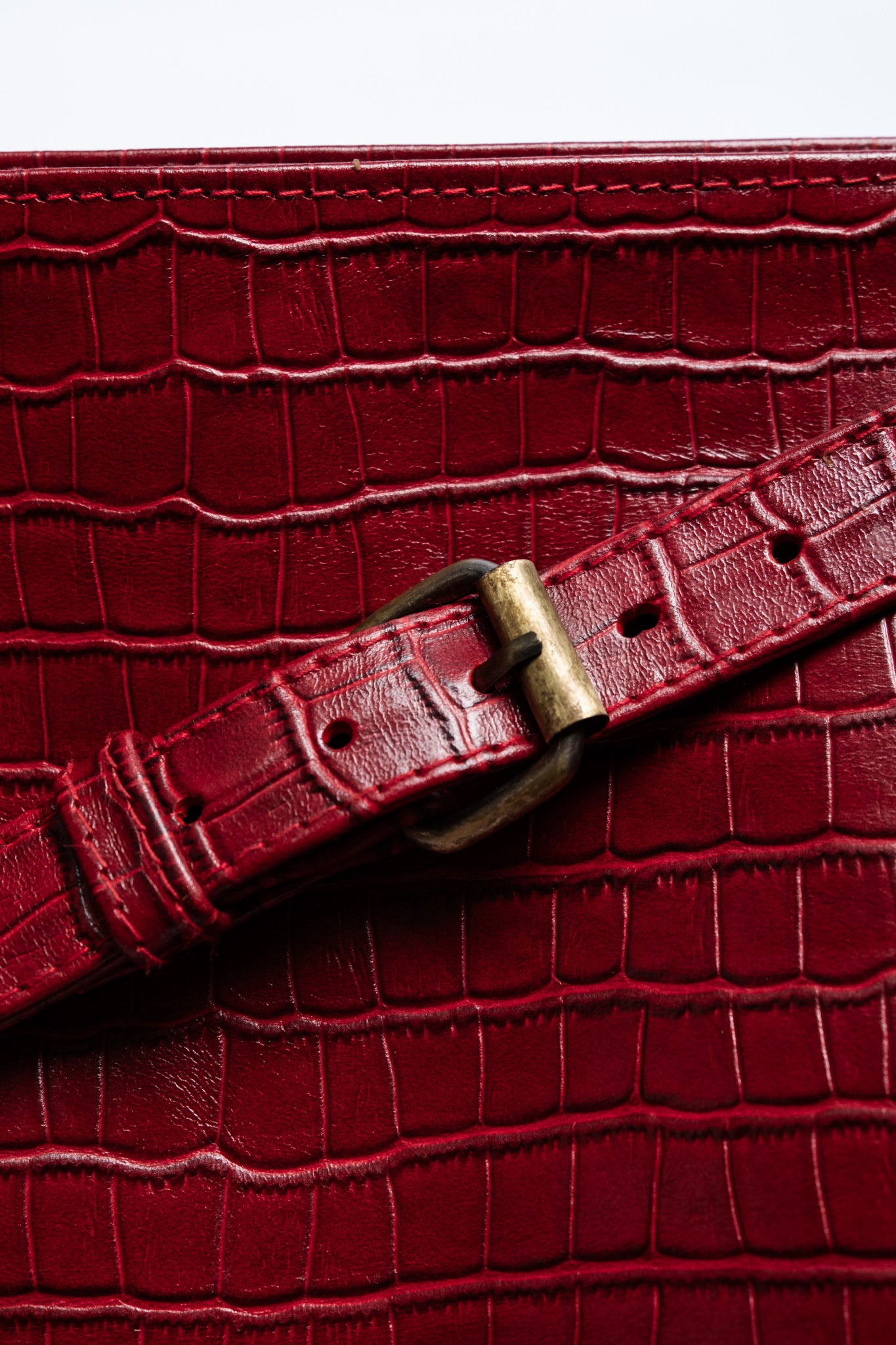 Crocodile Day Bag - Red Wine