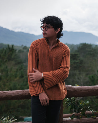 Quarter-Zip Knitwear - Pumpkin Spice