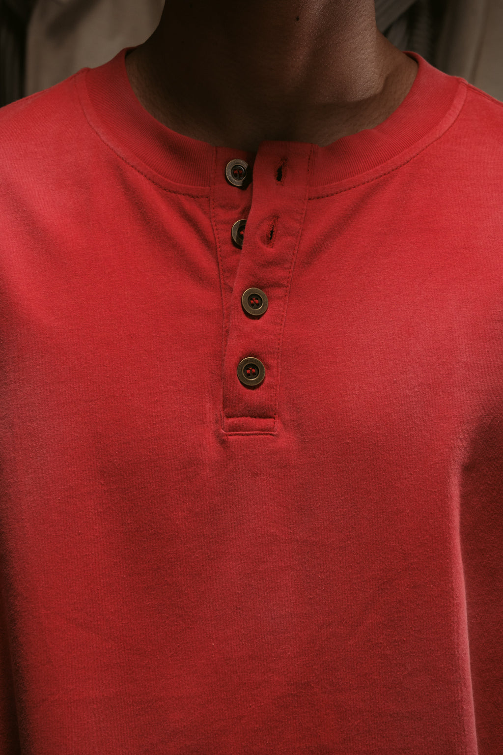 Sun Faded Henley - Vintage Red