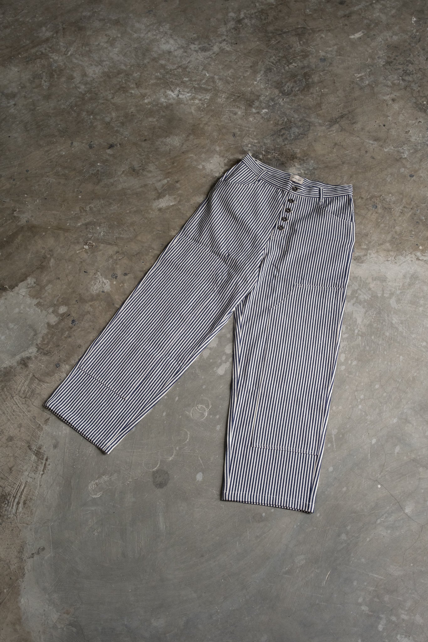 Pinstripe Pants - Navy Blue