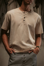 Sun Faded Henley - Vintage Cream