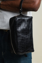 Crocodile Dopp Kit - Jet Black