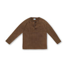 Knit Long-sleeve Henley - Washed Brown