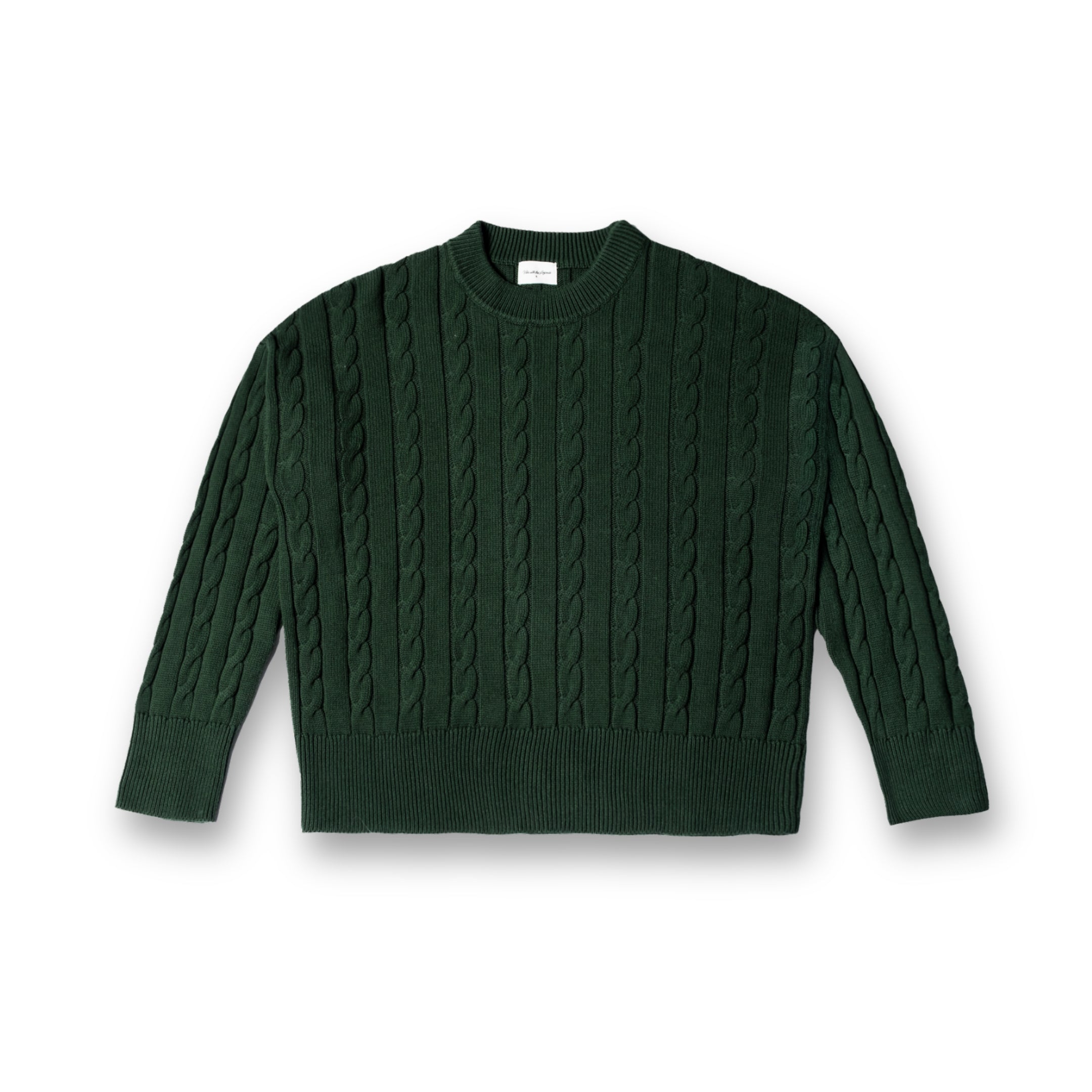 Cable Knit Sweater - Emerald Green