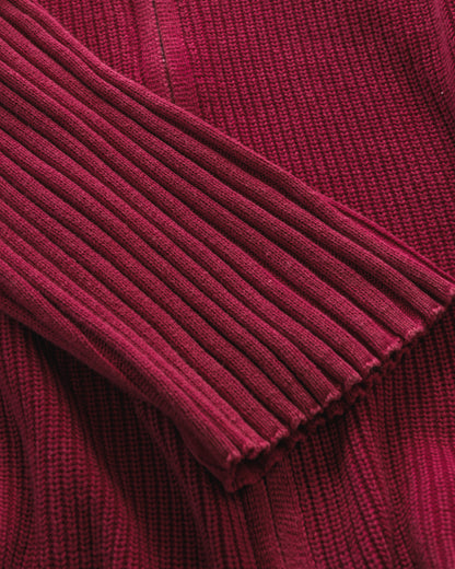 Full-Zip Knitwear - Washed Red