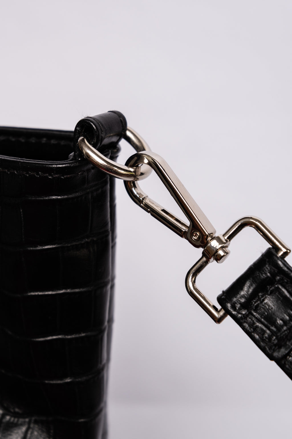 Crocodile Day Bag - Jet Black