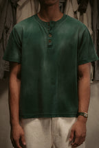 Sun Faded Henley - Vintage Green