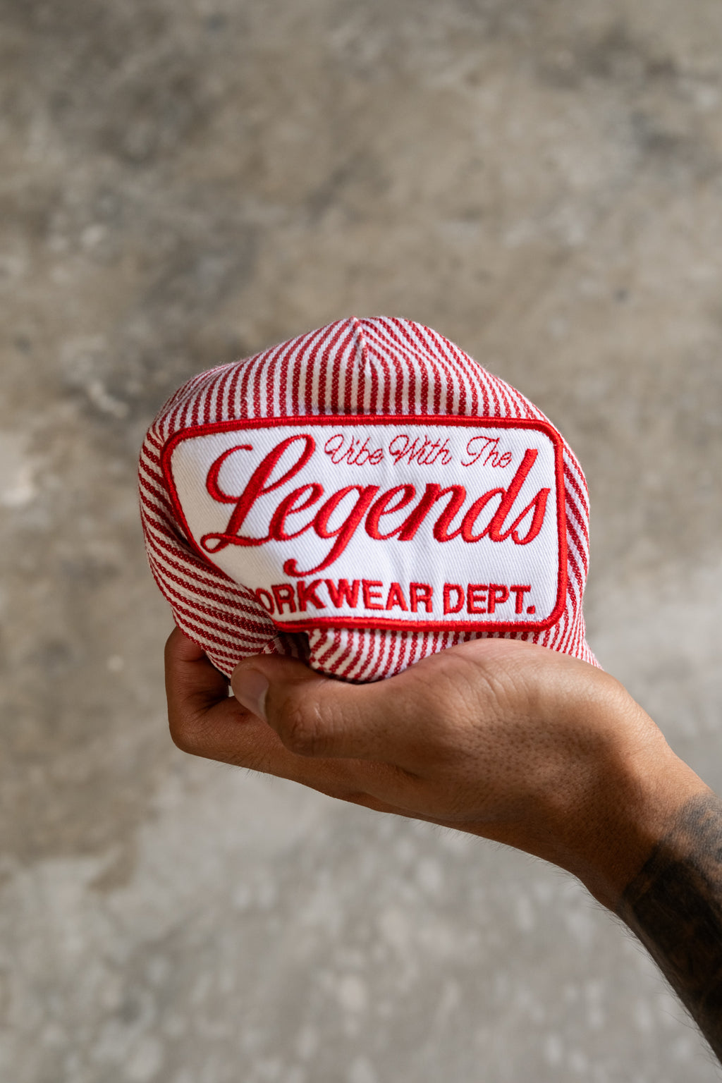 Packable Cap - Pinstripe Red
