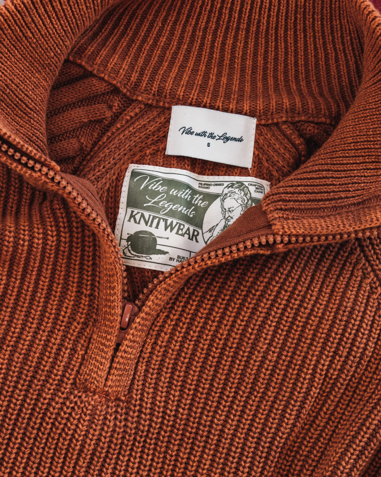 Quarter-Zip Knitwear - Pumpkin Spice