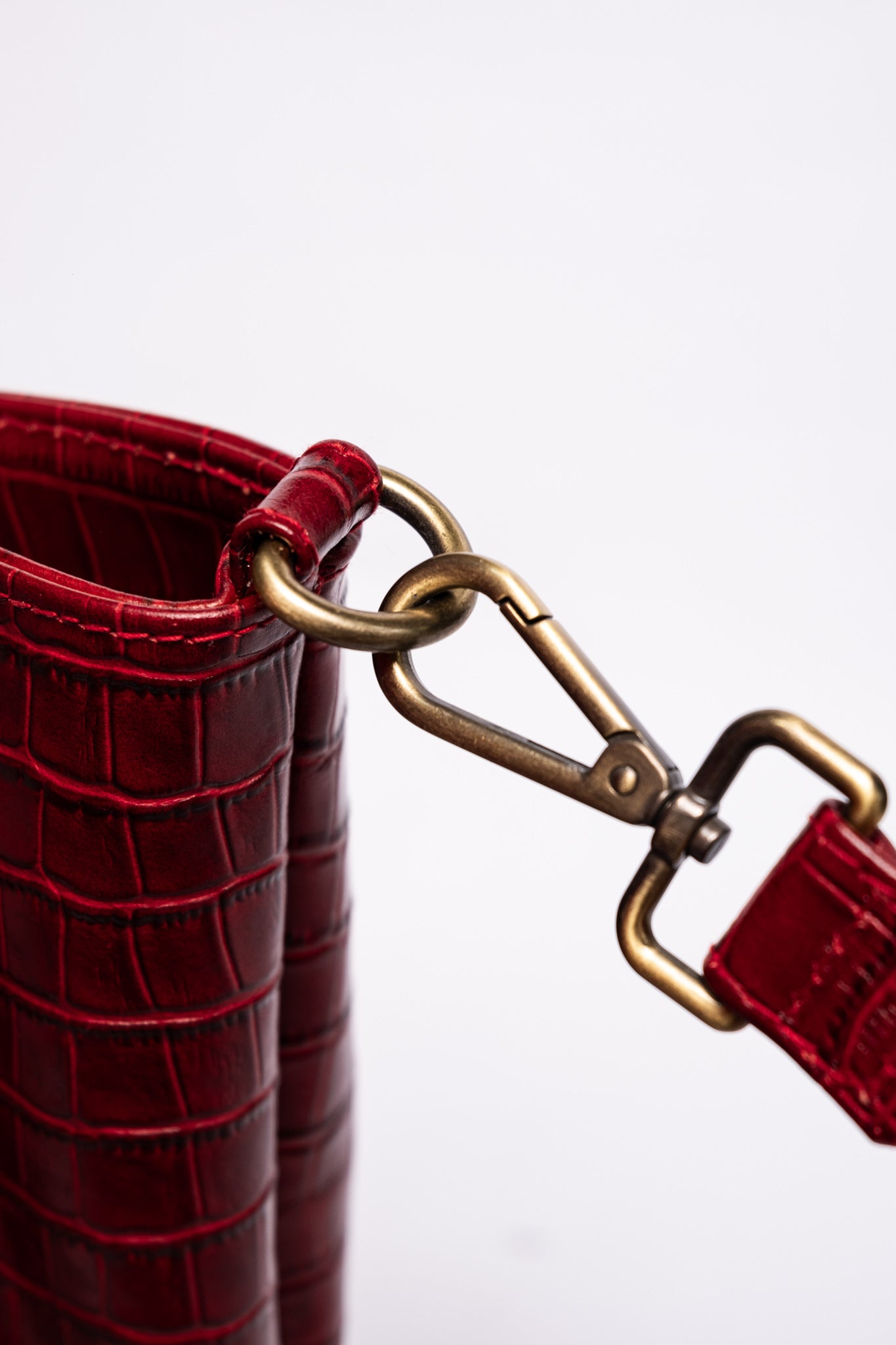 Crocodile Day Bag - Red Wine