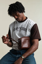 Crocodile Dopp Kit - Dark Brown