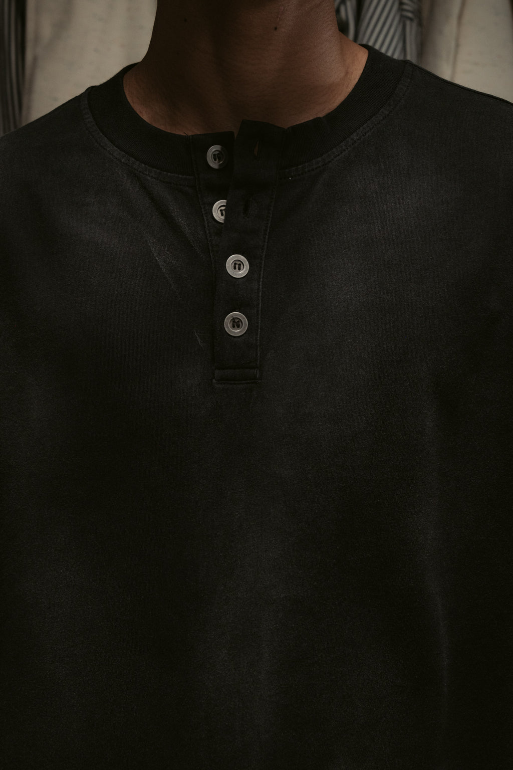 Sun Faded Henley - Vintage Black