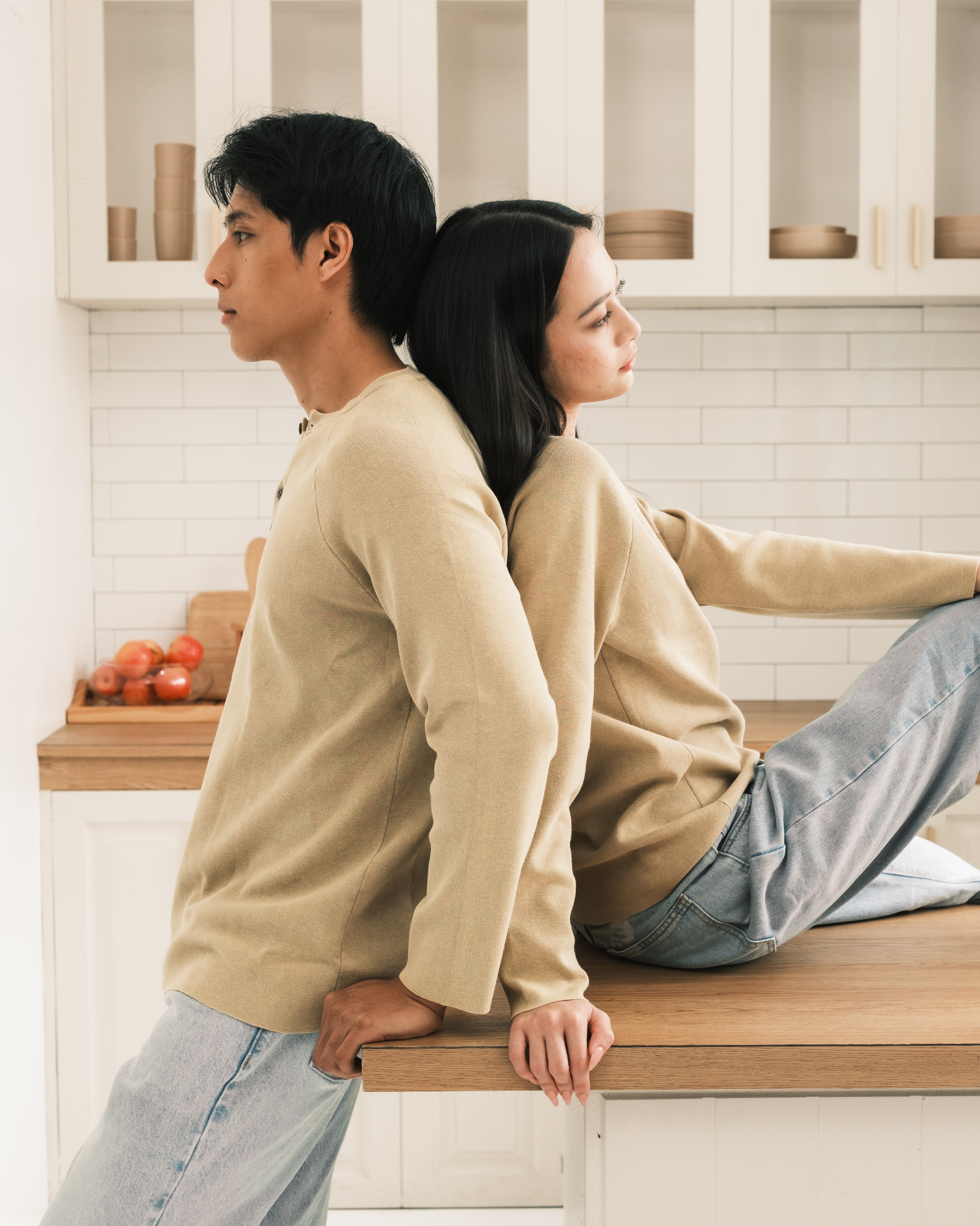 Knit Long-sleeve Henley - Washed Sand