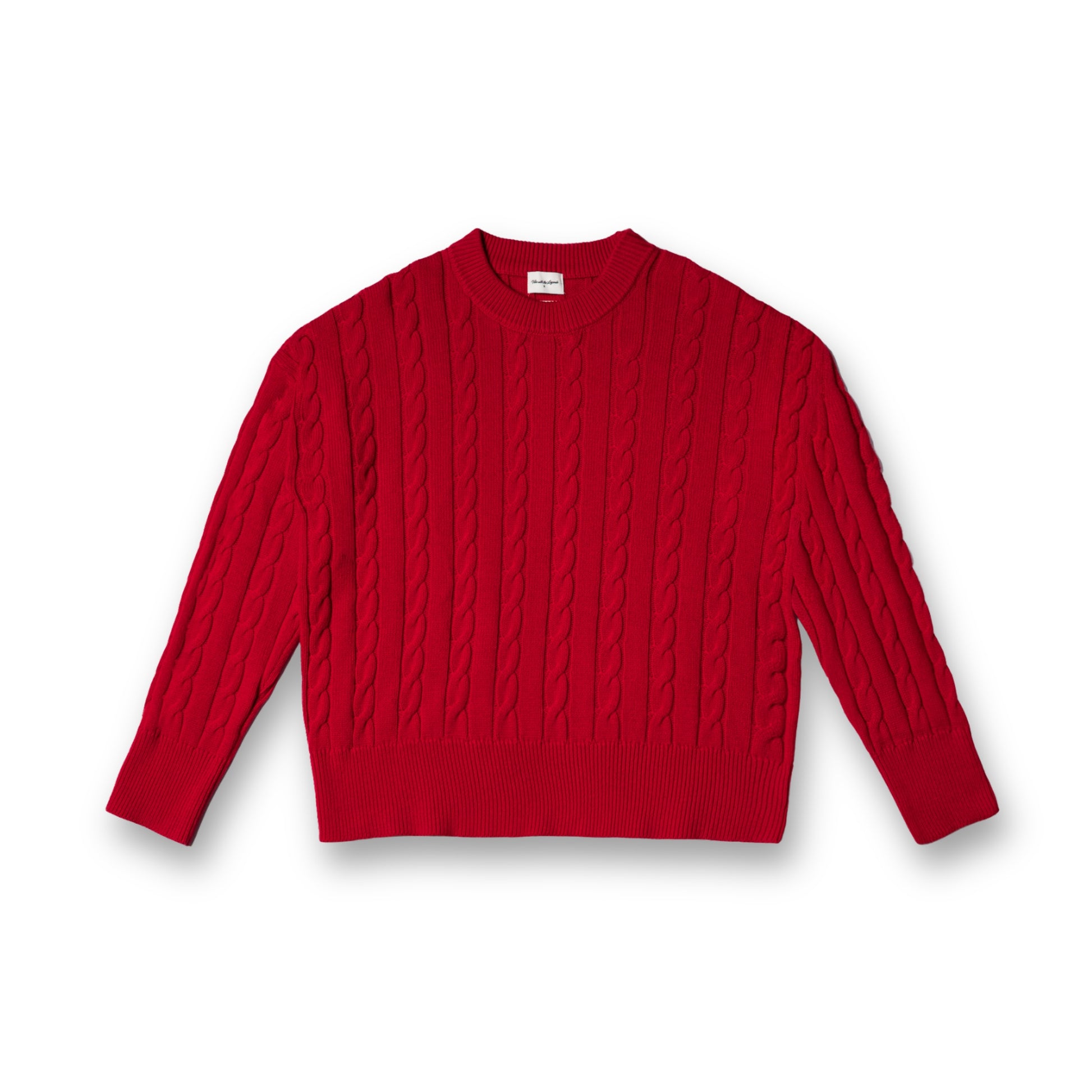 Cable Knit Sweater Red XS Red - Main Image