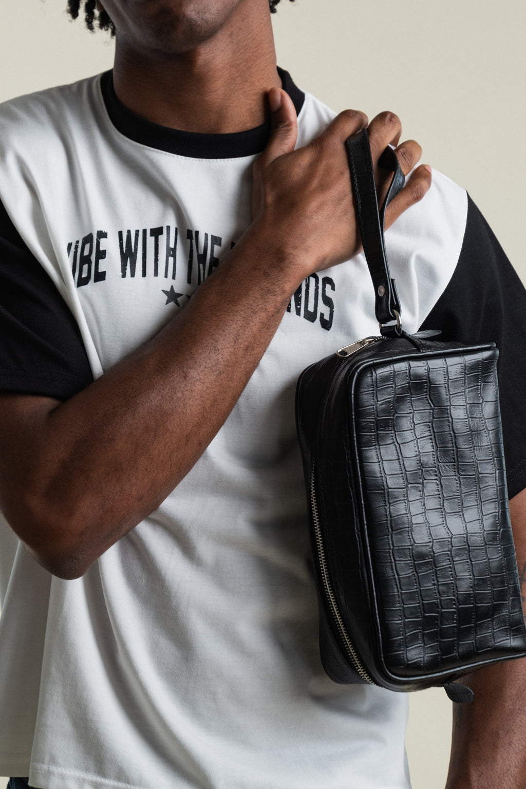 Crocodile Dopp Kit - Jet Black