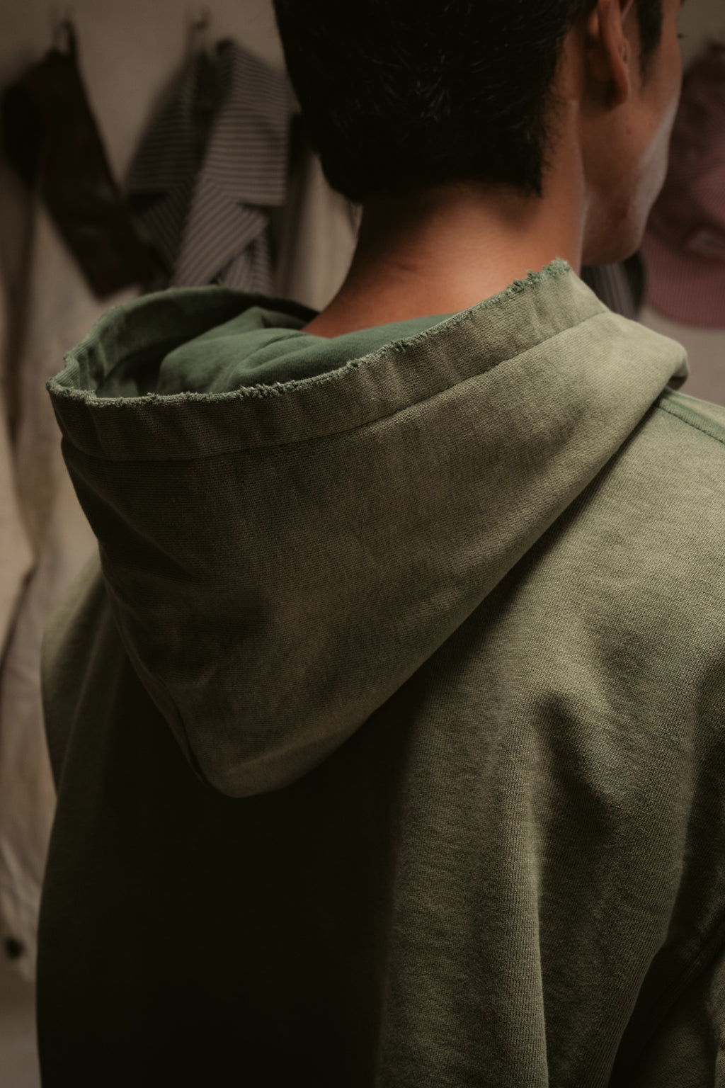 Sun Faded Hoodie Henley - Vintage Green