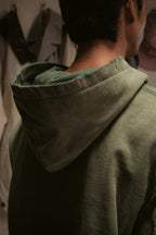 Sun Faded Hoodie Henley - Vintage Green