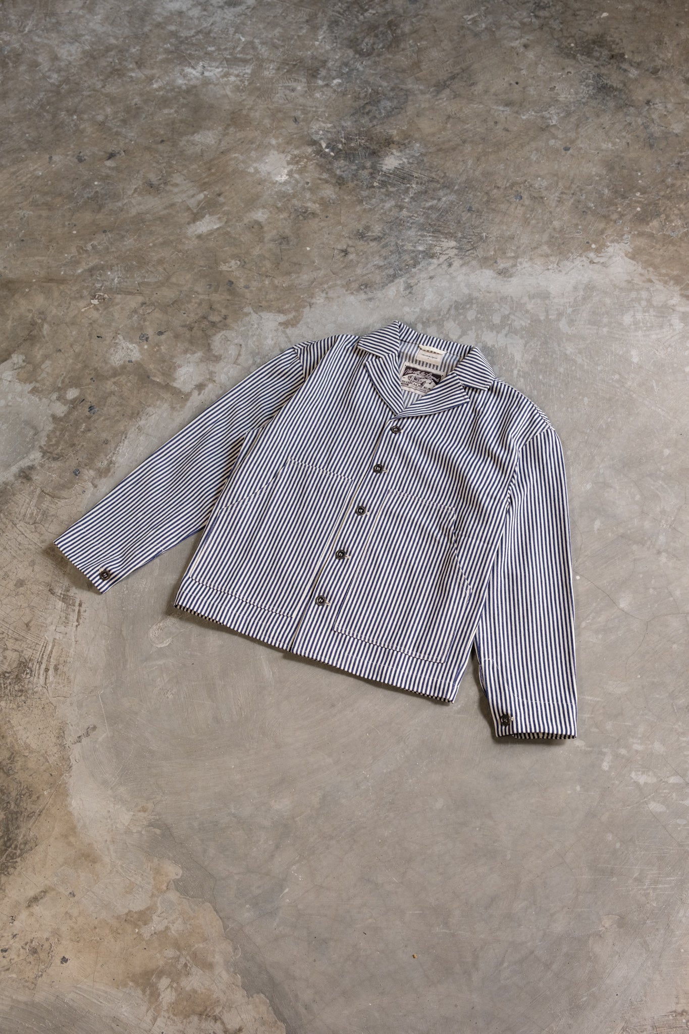 Pinstripe Jacket - Navy Blue