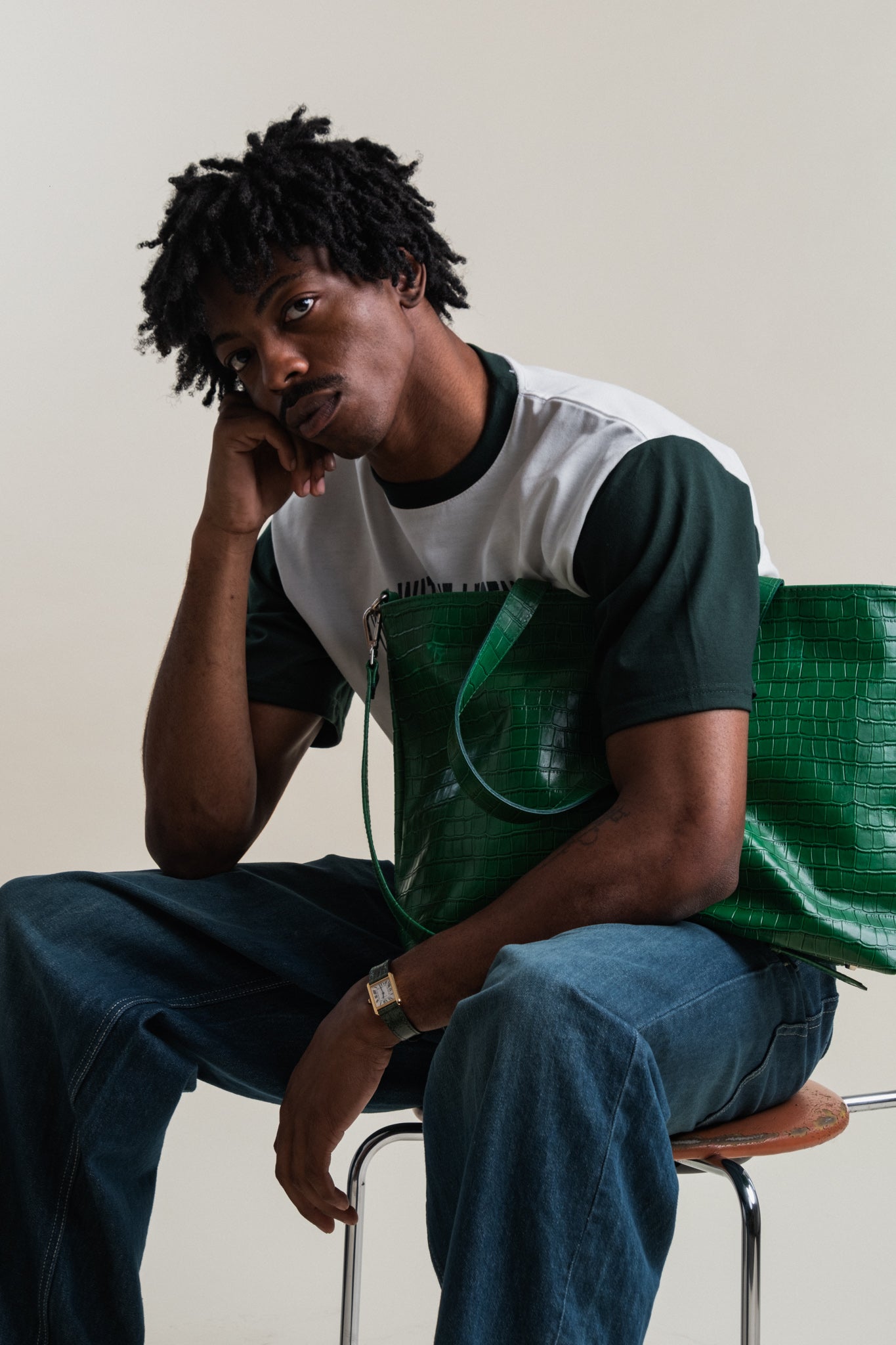 Crocodile Day Bag - Dark Green