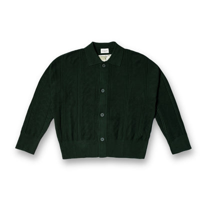 Collar Knit Cardigan - Emerald Green