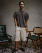 Knit Short-sleeve Henley - Light Washed Black
