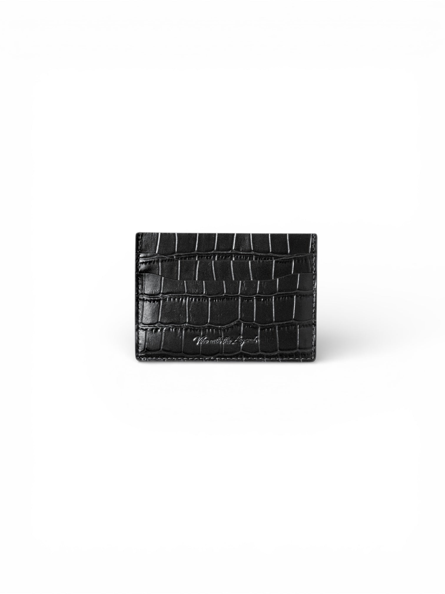 Crocodile Card Holder - Jet Black