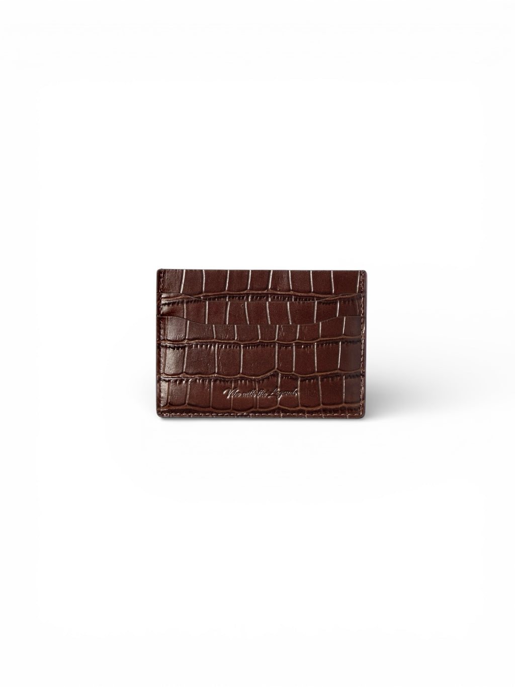 Crocodile Card Holder - Dark Brown