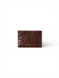 Crocodile Card Holder - Dark Brown