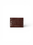 Crocodile Card Holder - Dark Brown