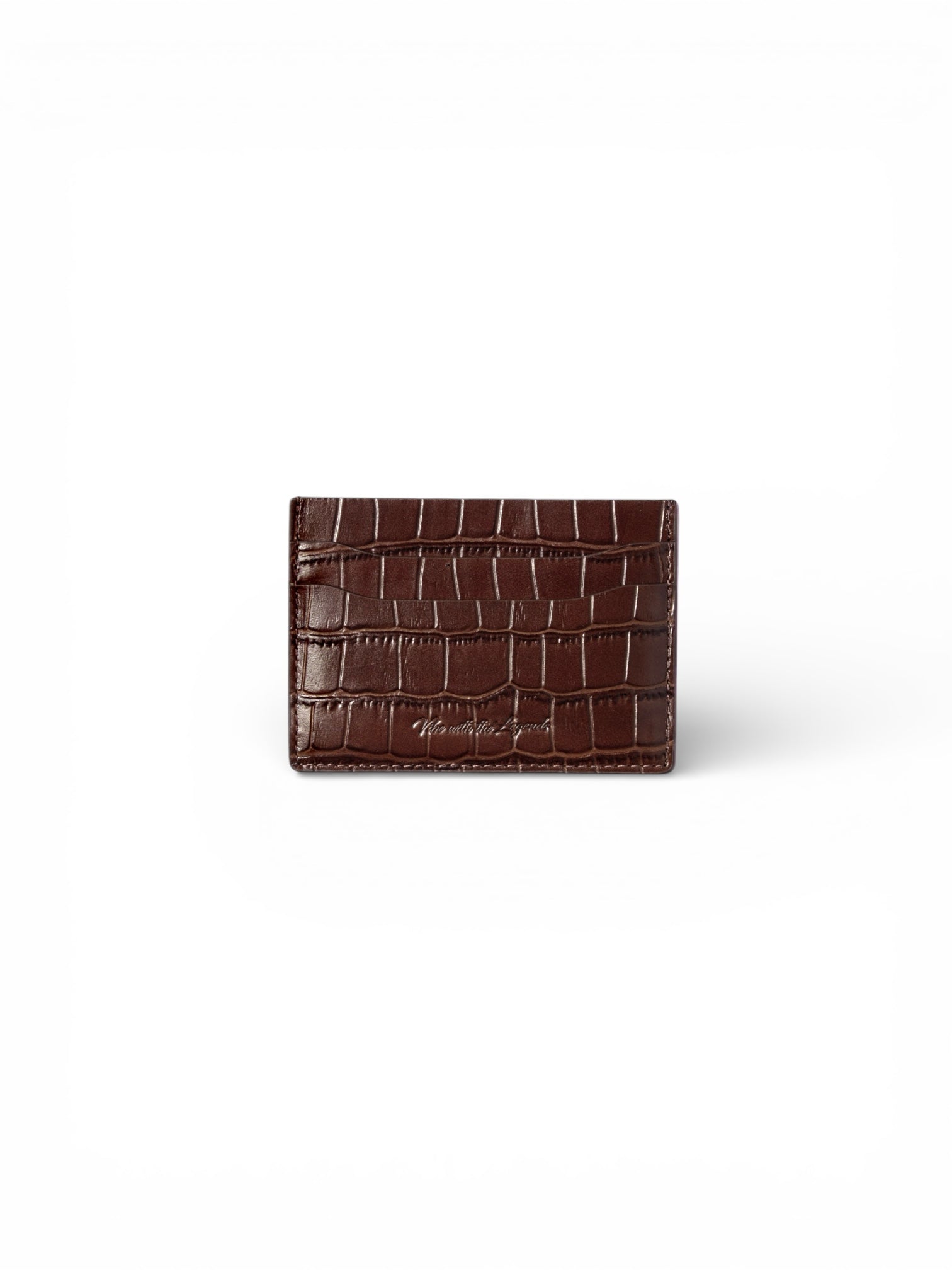 Crocodile Card Holder - Dark Brown