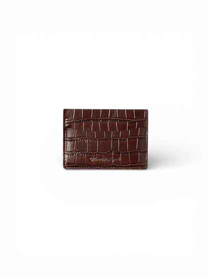 Crocodile Card Holder - Dark Brown